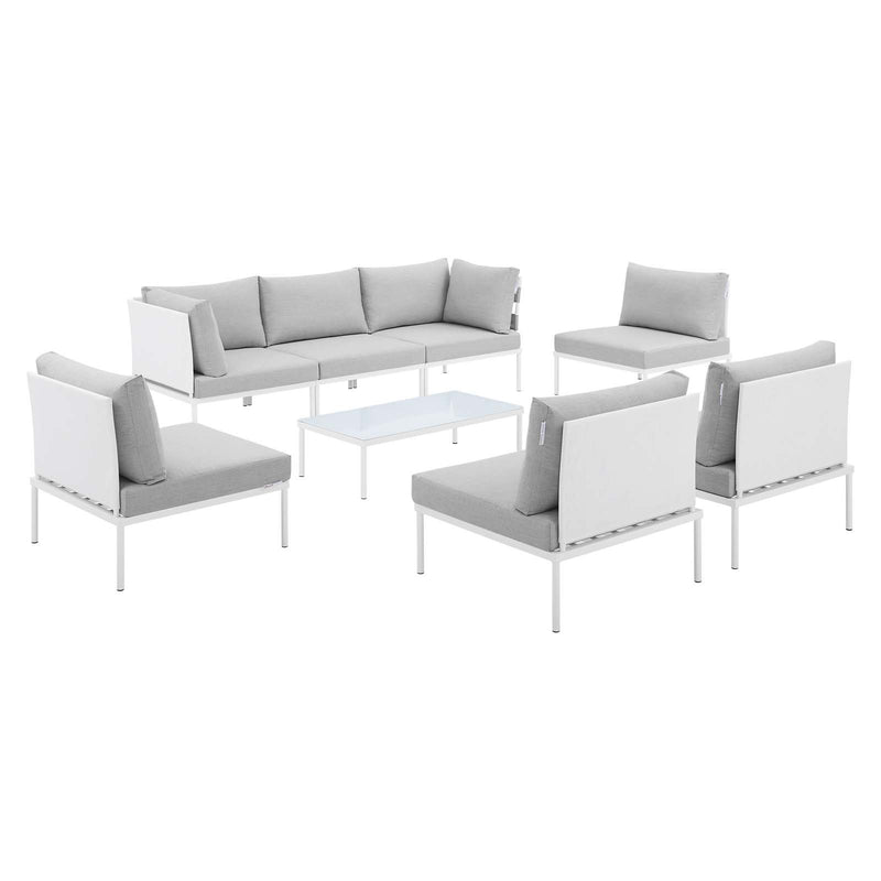 Harmony 8-Piece  Sunbrella® Outdoor Patio Aluminum Sectional Sofa Set By Modway - EEI-4940 | Outdoor Sofas, Loveseats & Sectionals | Modishstore - 7