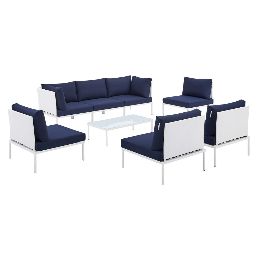 Harmony 8-Piece  Sunbrella® Outdoor Patio Aluminum Sectional Sofa Set By Modway - EEI-4940 | Outdoor Sofas, Loveseats & Sectionals | Modishstore - 2