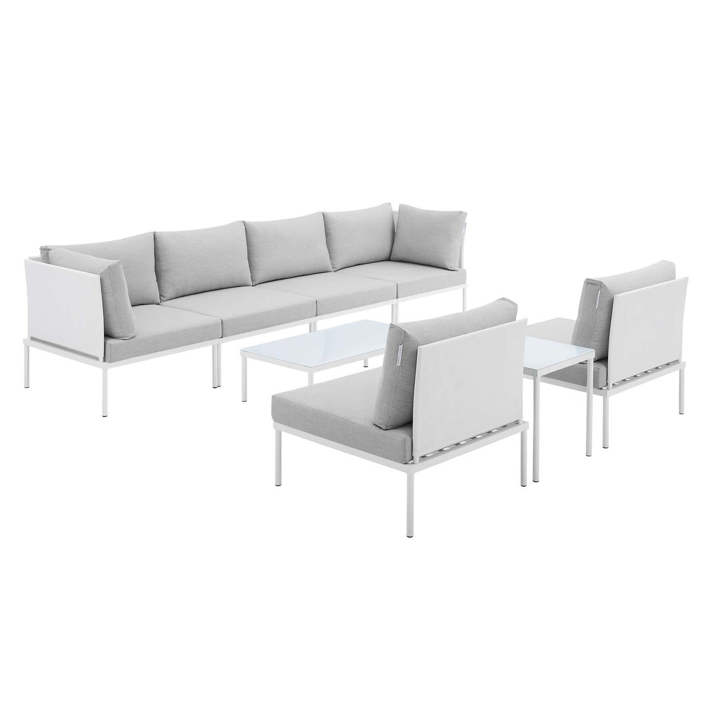 Modway Harmony 8-Piece  Sunbrella® Outdoor Patio Aluminum Sectional Sofa Set | Outdoor Sofas, Loveseats & Sectionals | Modishstore