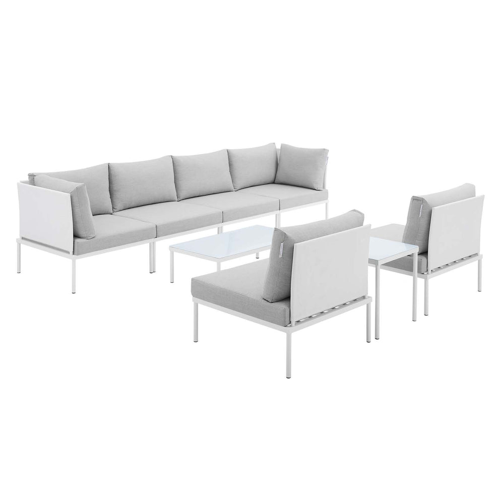 Modway Harmony 8-Piece  Sunbrella® Outdoor Patio Aluminum Sectional Sofa Set - EEI-4944 | Outdoor Sofas, Loveseats & Sectionals | Modishstore - 1