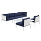 Modway Harmony 8-Piece  Sunbrella® Outdoor Patio Aluminum Sectional Sofa Set | Outdoor Sofas, Loveseats & Sectionals | Modishstore-4