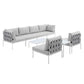Harmony 8-Piece  Sunbrella® Outdoor Patio Aluminum Sectional Sofa Set By Modway - EEI-4945 | Outdoor Sofas, Loveseats & Sectionals | Modishstore - 2