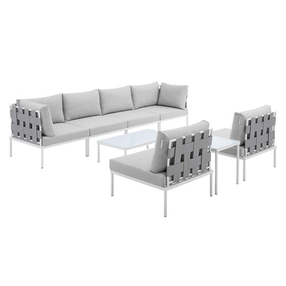 Harmony 8-Piece  Sunbrella® Outdoor Patio Aluminum Sectional Sofa Set By Modway - EEI-4945 | Outdoor Sofas, Loveseats & Sectionals | Modishstore - 2