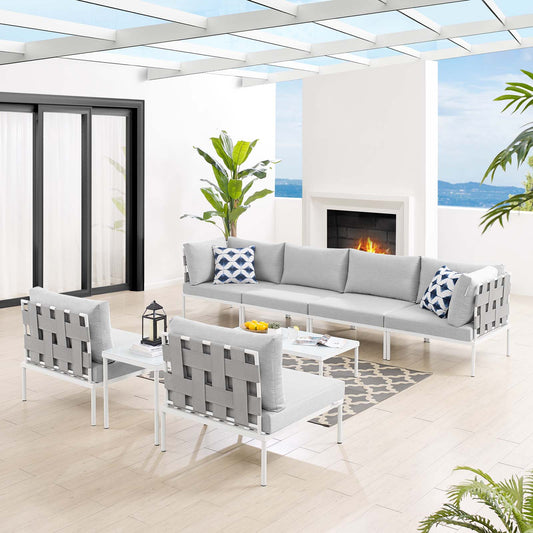 Harmony 8-Piece  Sunbrella® Outdoor Patio Aluminum Sectional Sofa Set By Modway - EEI-4945 | Outdoor Sofas, Loveseats & Sectionals | Modishstore