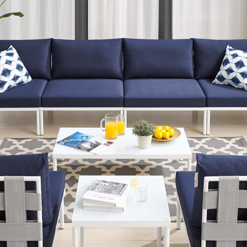 Harmony 8-Piece  Sunbrella® Outdoor Patio Aluminum Sectional Sofa Set By Modway - EEI-4945 | Outdoor Sofas, Loveseats & Sectionals | Modishstore - 22
