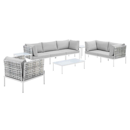 Modway Harmony 8-Piece  Sunbrella® Basket Weave Outdoor Patio Aluminum Seating Set - EEI-4946 | Outdoor Sofas, Loveseats & Sectionals | Modishstore - 1