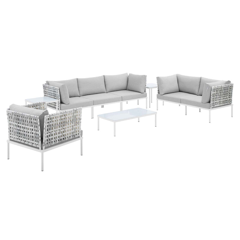 Modway Harmony 8-Piece  Sunbrella® Basket Weave Outdoor Patio Aluminum Seating Set - EEI-4946 | Outdoor Sofas, Loveseats & Sectionals | Modishstore - 1