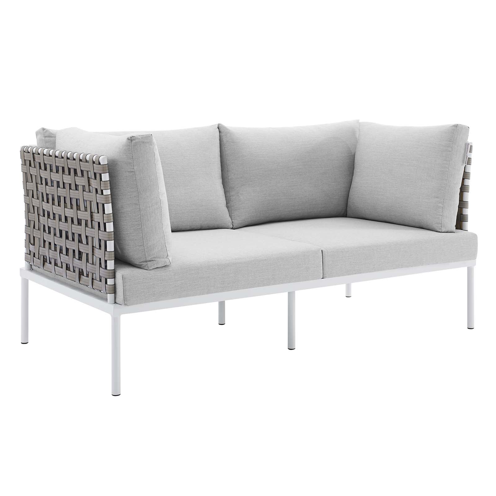 Harmony 8-Piece  Sunbrella® Basket Weave Outdoor Patio Aluminum Seating Set By Modway - EEI-4947 | Outdoor Sofas, Loveseats & Sectionals | Modishstore - 10