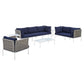 Harmony 8-Piece  Sunbrella® Basket Weave Outdoor Patio Aluminum Seating Set By Modway - EEI-4947 | Outdoor Sofas, Loveseats & Sectionals | Modishstore - 17