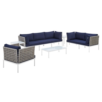 Harmony 8-Piece  Sunbrella® Basket Weave Outdoor Patio Aluminum Seating Set By Modway - EEI-4947 | Outdoor Sofas, Loveseats & Sectionals | Modishstore - 17