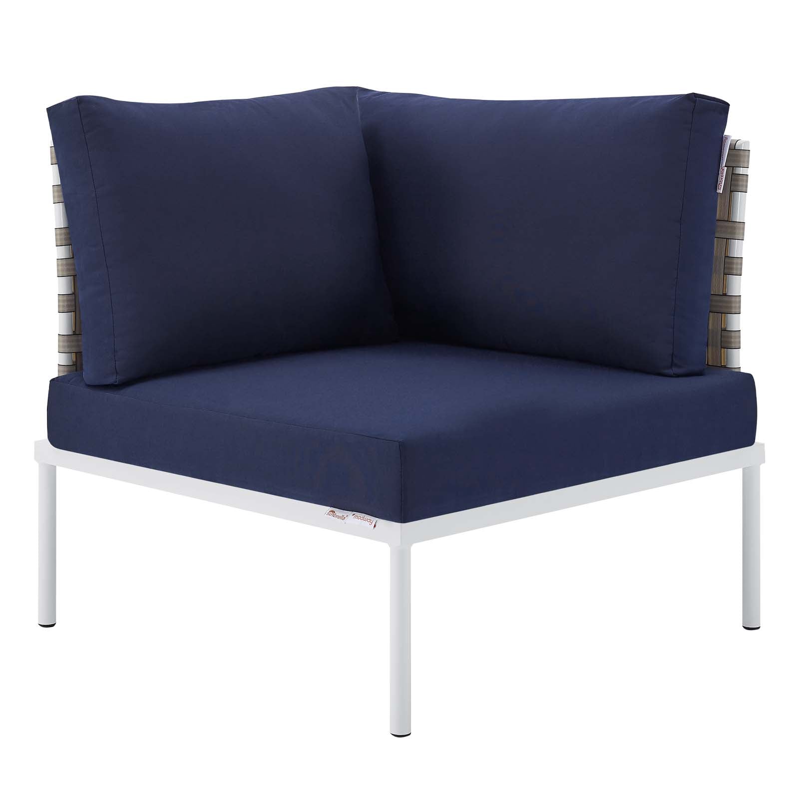 Harmony 8-Piece  Sunbrella® Basket Weave Outdoor Patio Aluminum Seating Set By Modway - EEI-4947 | Outdoor Sofas, Loveseats & Sectionals | Modishstore - 19