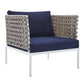 Harmony 8-Piece  Sunbrella® Basket Weave Outdoor Patio Aluminum Seating Set By Modway - EEI-4947 | Outdoor Sofas, Loveseats & Sectionals | Modishstore - 29