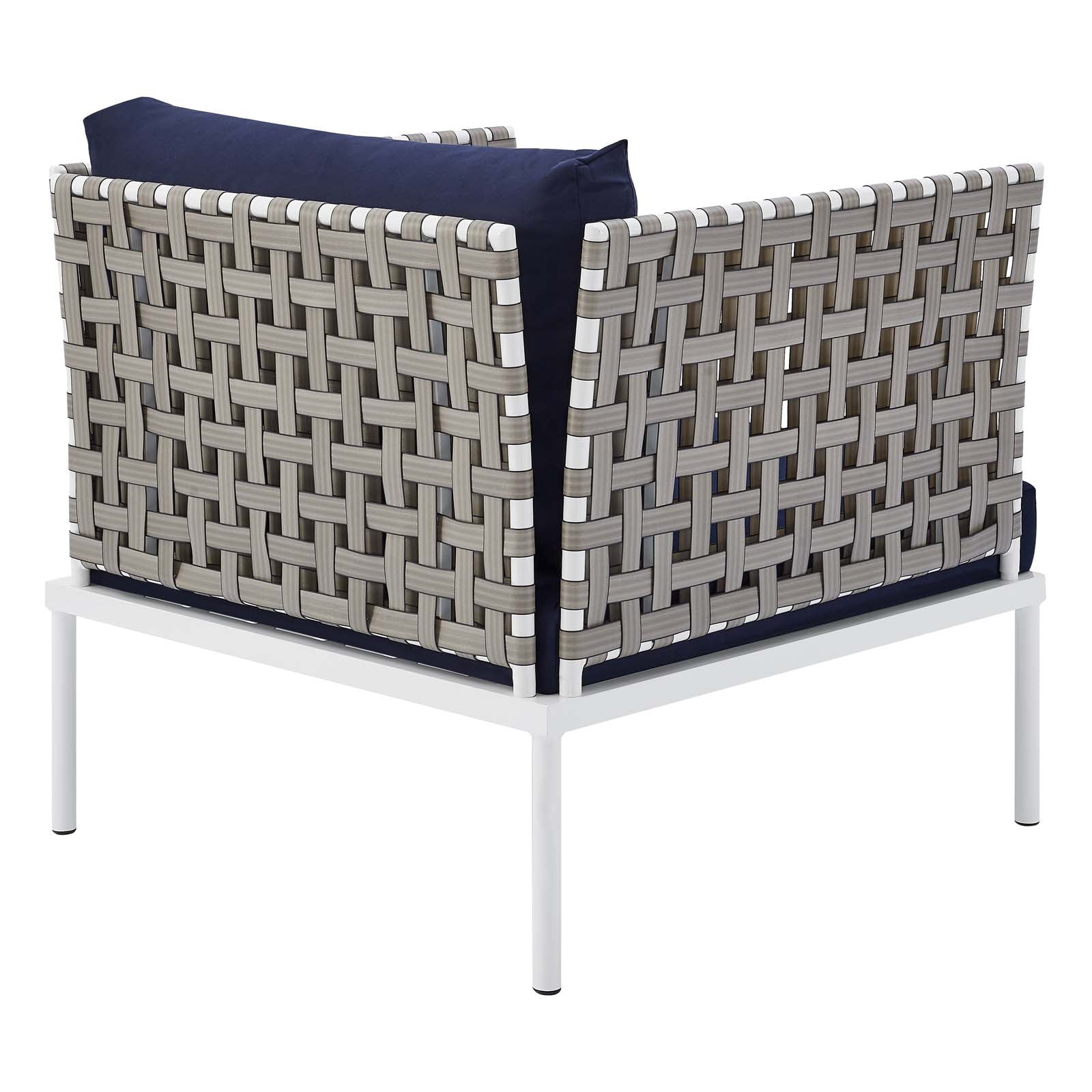 Harmony 8-Piece  Sunbrella® Basket Weave Outdoor Patio Aluminum Seating Set By Modway - EEI-4947 | Outdoor Sofas, Loveseats & Sectionals | Modishstore - 31