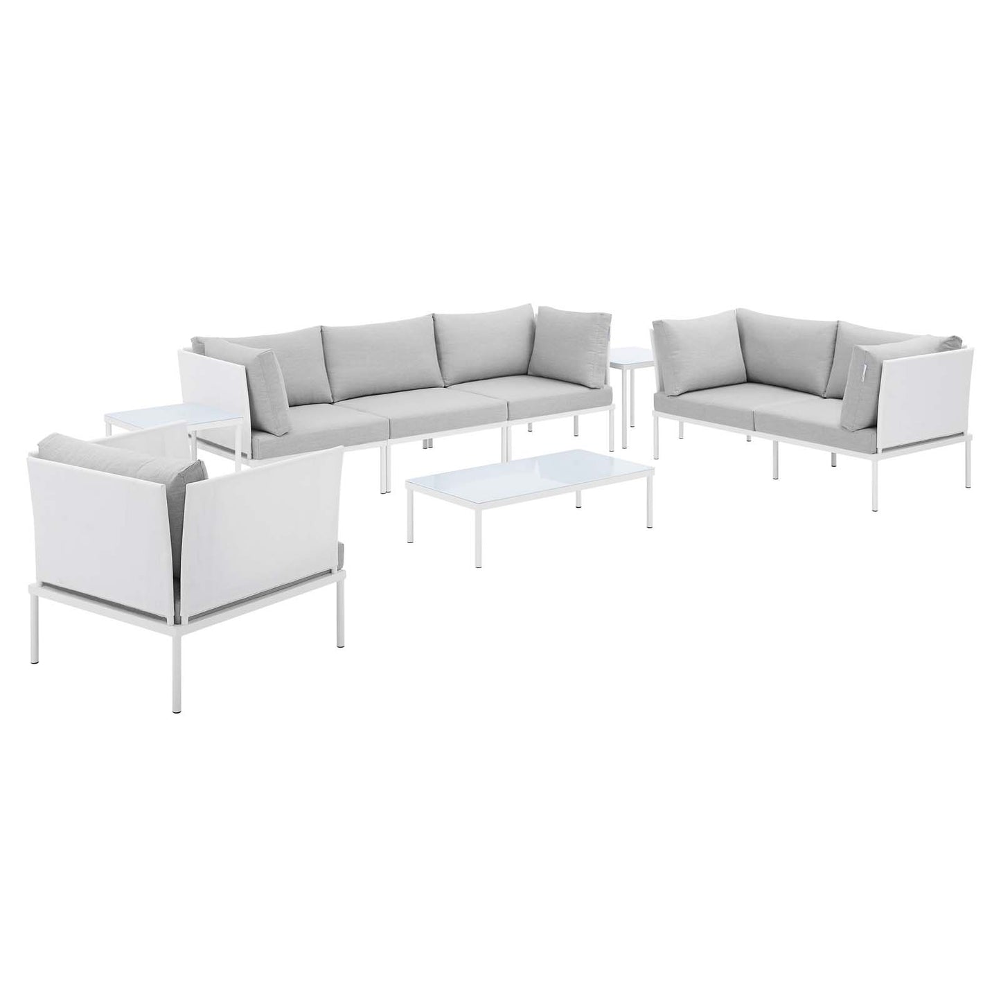 Harmony 8-Piece  Sunbrella® Outdoor Patio Aluminum Seating Set By Modway | Outdoor Sofas, Loveseats & Sectionals | Modishstore