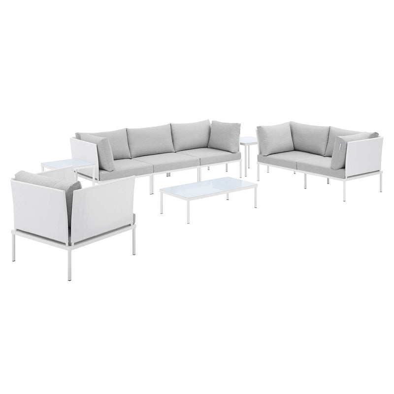 Harmony 8-Piece  Sunbrella® Outdoor Patio Aluminum Seating Set By Modway - EEI-4948 | Outdoor Sofas, Loveseats & Sectionals | Modishstore - 1