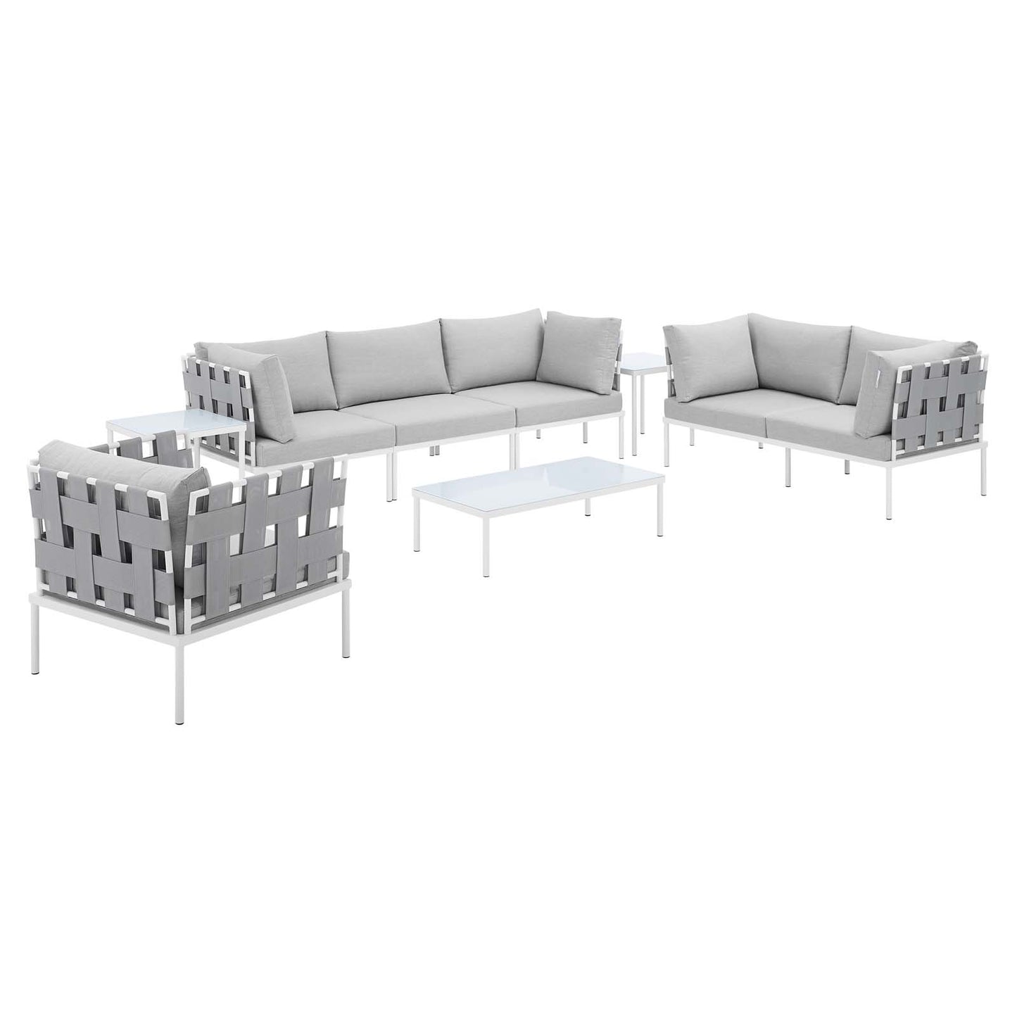 Harmony 8-Piece  Sunbrella® Outdoor Patio Aluminum Seating Set By Modway - EEI-4949 | Outdoor Sofas, Loveseats & Sectionals | Modishstore - 1