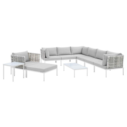 Modway Harmony 10-Piece  Sunbrella® Basket Weave Outdoor Patio Aluminum Sectional Sofa Set - EEI-4950 | Outdoor Sofas, Loveseats & Sectionals | Modishstore - 1