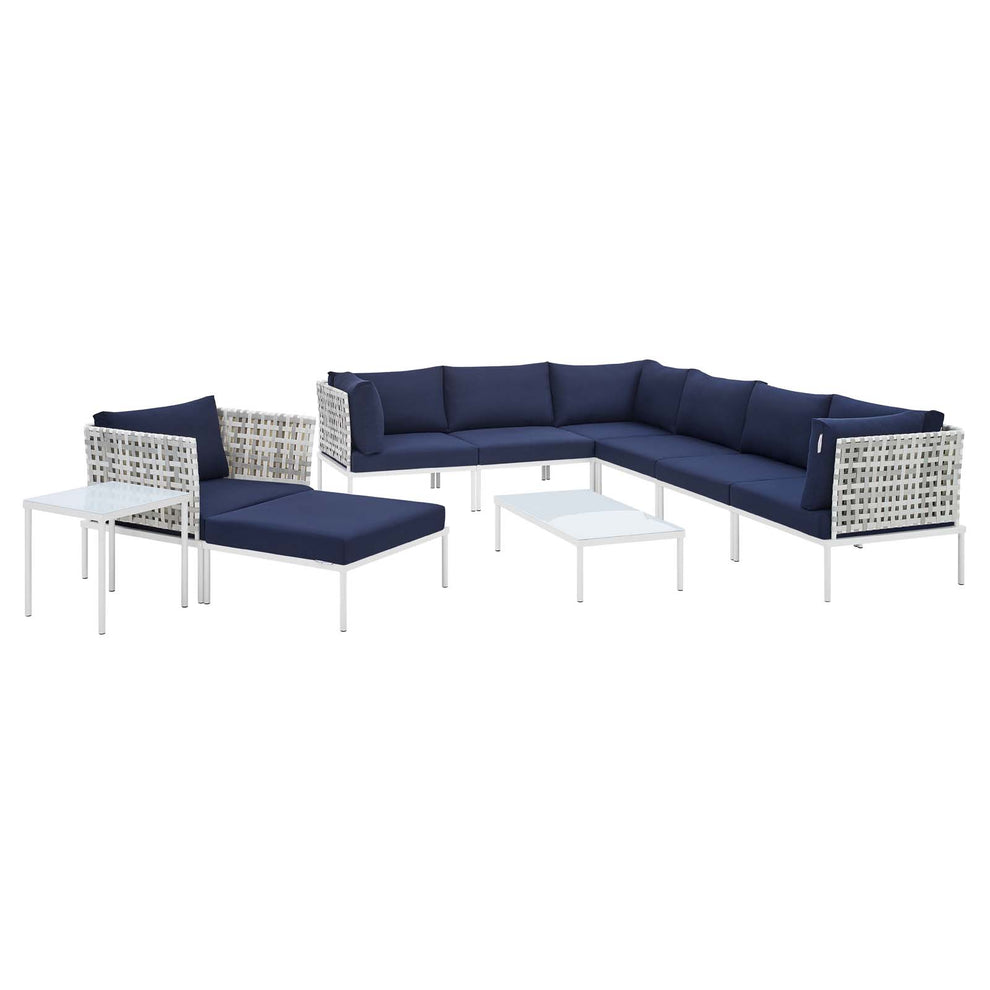 Modway Harmony 10-Piece  Sunbrella® Basket Weave Outdoor Patio Aluminum Sectional Sofa Set - EEI-4950 | Outdoor Sofas, Loveseats & Sectionals | Modishstore - 4