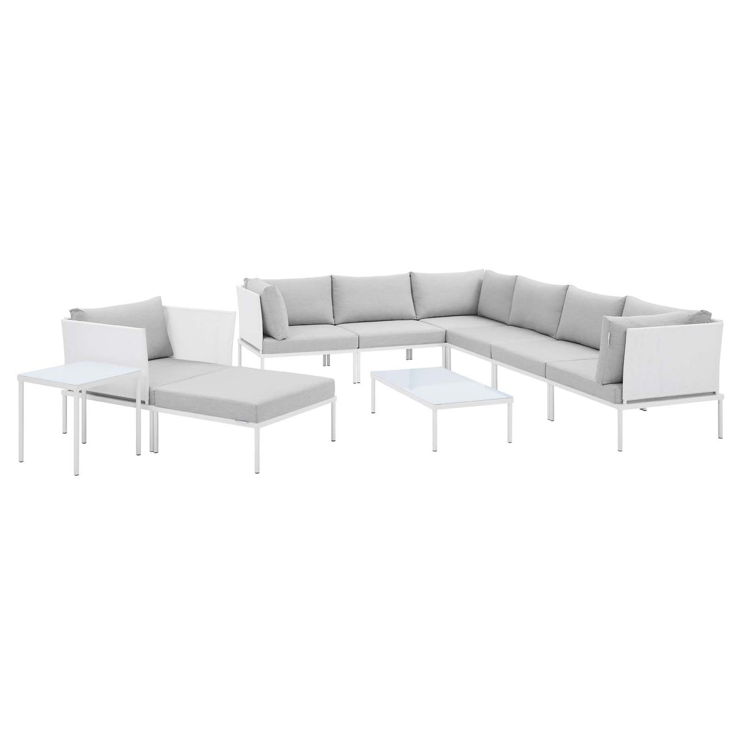 Harmony 10-Piece  Sunbrella® Outdoor Patio Aluminum Sectional Sofa Set By Modway - EEI-4952 | Outdoor Sofas, Loveseats & Sectionals | Modishstore - 1