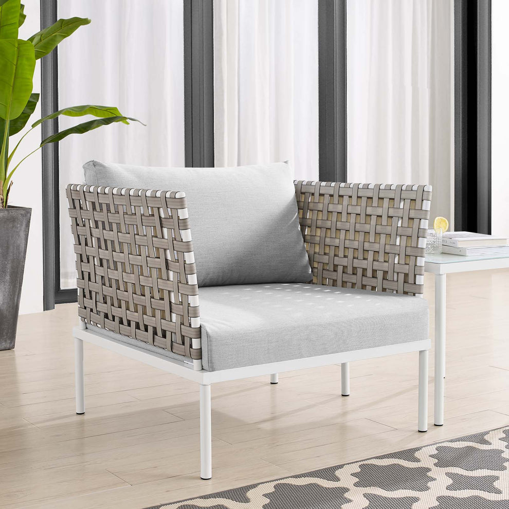 Modway Harmony Sunbrella® Basket Weave Outdoor Patio Aluminum Armchair - EEI-4954 | Outdoor Chairs | Modishstore - 1