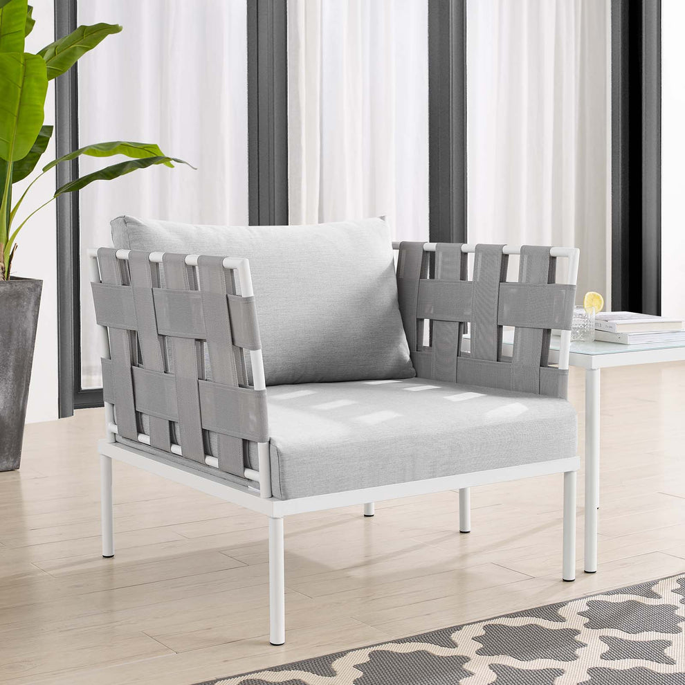 Harmony Sunbrella® Outdoor Patio Aluminum Armchair By Modway - EEI-4956 | Outdoor Chairs | Modishstore - 1