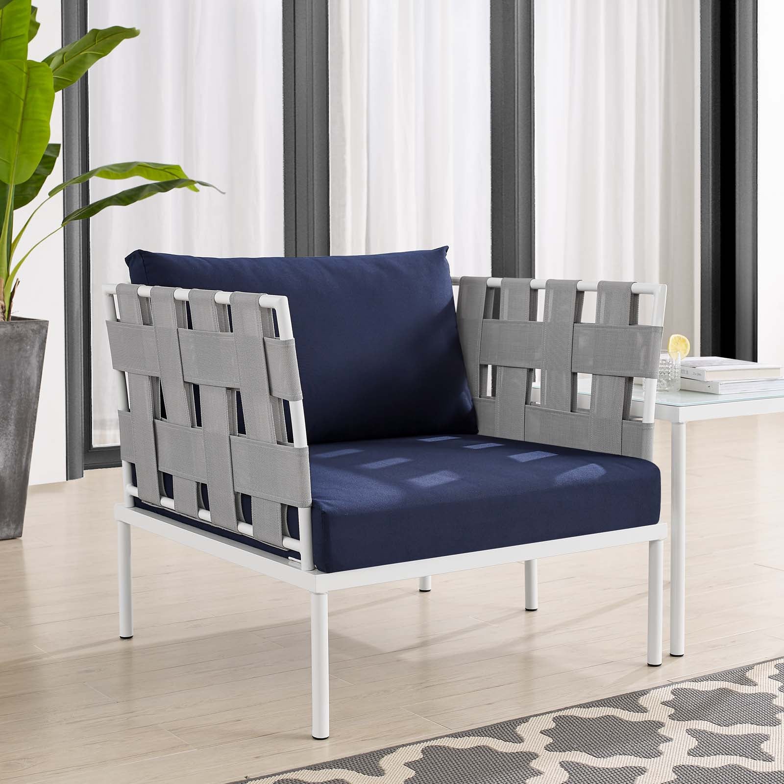 Harmony Sunbrella® Outdoor Patio Aluminum Armchair By Modway - EEI-4956 | Outdoor Chairs | Modishstore - 16