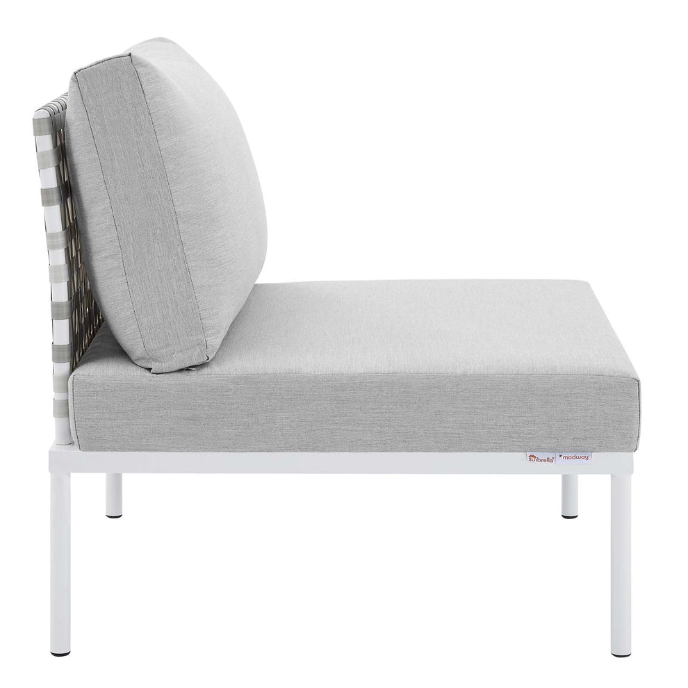 Harmony Sunbrella® Basket Weave Outdoor Patio Aluminum Armless Chair By Modway - EEI-4957 | Outdoor Chairs | Modishstore - 3