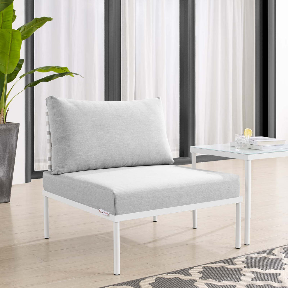 Harmony Sunbrella® Basket Weave Outdoor Patio Aluminum Armless Chair By Modway - EEI-4957 | Outdoor Chairs | Modishstore - 1