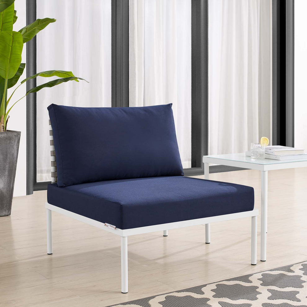 Harmony Sunbrella® Basket Weave Outdoor Patio Aluminum Armless Chair By Modway - EEI-4958 | Outdoor Chairs | Modishstore - 16