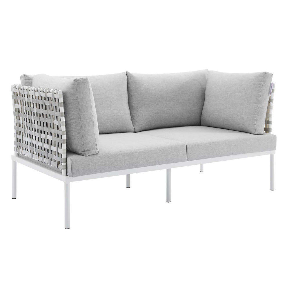 Harmony Sunbrella® Basket Weave Outdoor Patio Aluminum Loveseat By Modway - EEI-4961 | Outdoor Sofas, Loveseats & Sectionals | Modishstore - 2