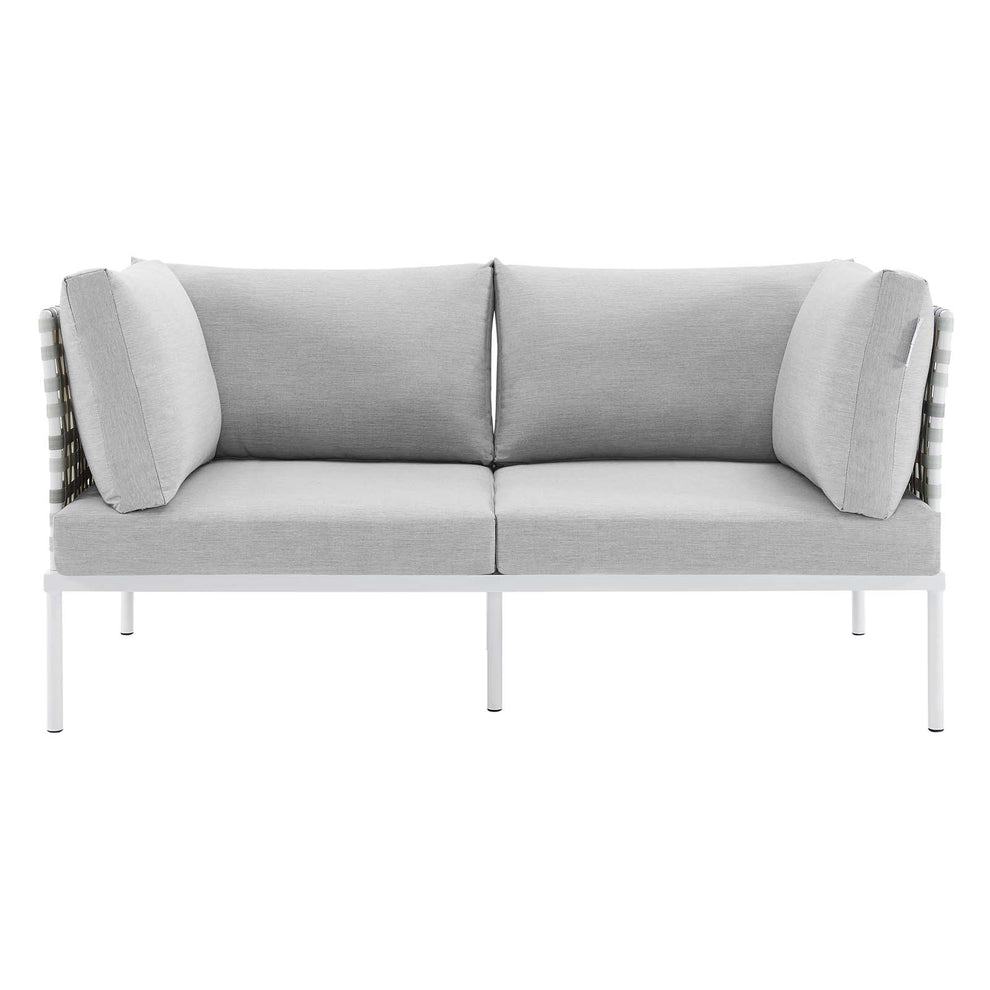 Harmony Sunbrella® Basket Weave Outdoor Patio Aluminum Loveseat By Modway - EEI-4961 | Outdoor Sofas, Loveseats & Sectionals | Modishstore - 5