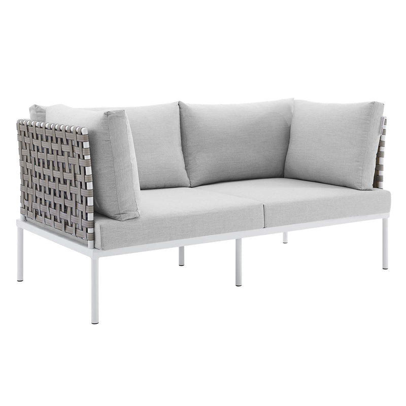 Harmony Sunbrella® Basket Weave Outdoor Patio Aluminum Loveseat By Modway - EEI-4962 | Outdoor Sofas, Loveseats & Sectionals | Modishstore - 2