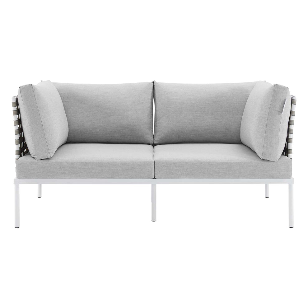 Harmony Sunbrella® Basket Weave Outdoor Patio Aluminum Loveseat By Modway - EEI-4962 | Outdoor Sofas, Loveseats & Sectionals | Modishstore - 5