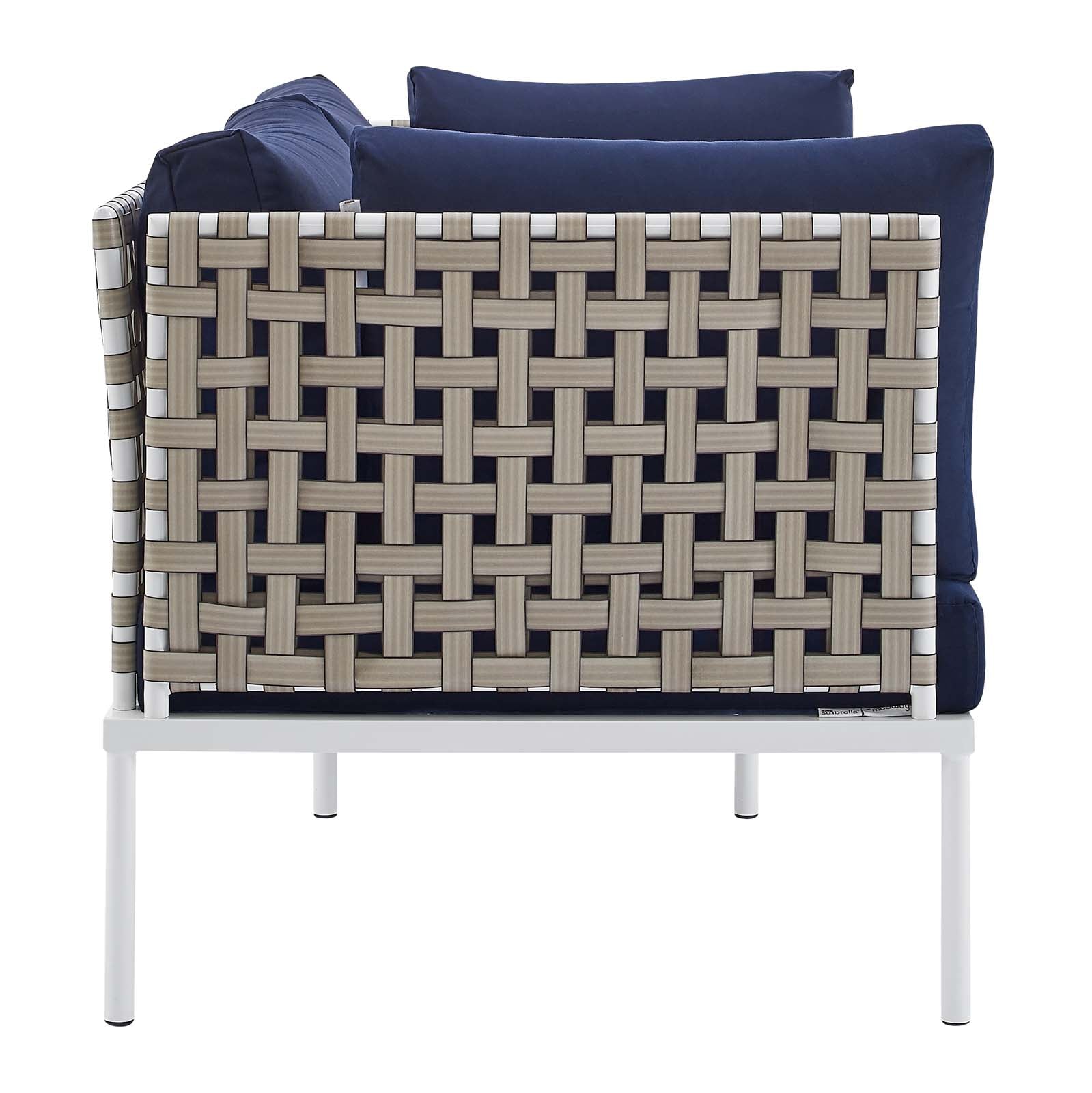 Harmony Sunbrella® Basket Weave Outdoor Patio Aluminum Loveseat By Modway - EEI-4962 | Outdoor Sofas, Loveseats & Sectionals | Modishstore - 10