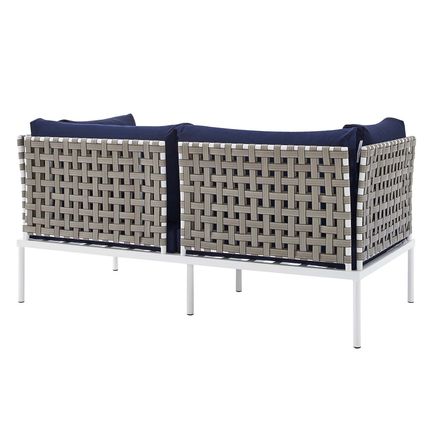 Harmony Sunbrella® Basket Weave Outdoor Patio Aluminum Loveseat By Modway - EEI-4962 | Outdoor Sofas, Loveseats & Sectionals | Modishstore - 11