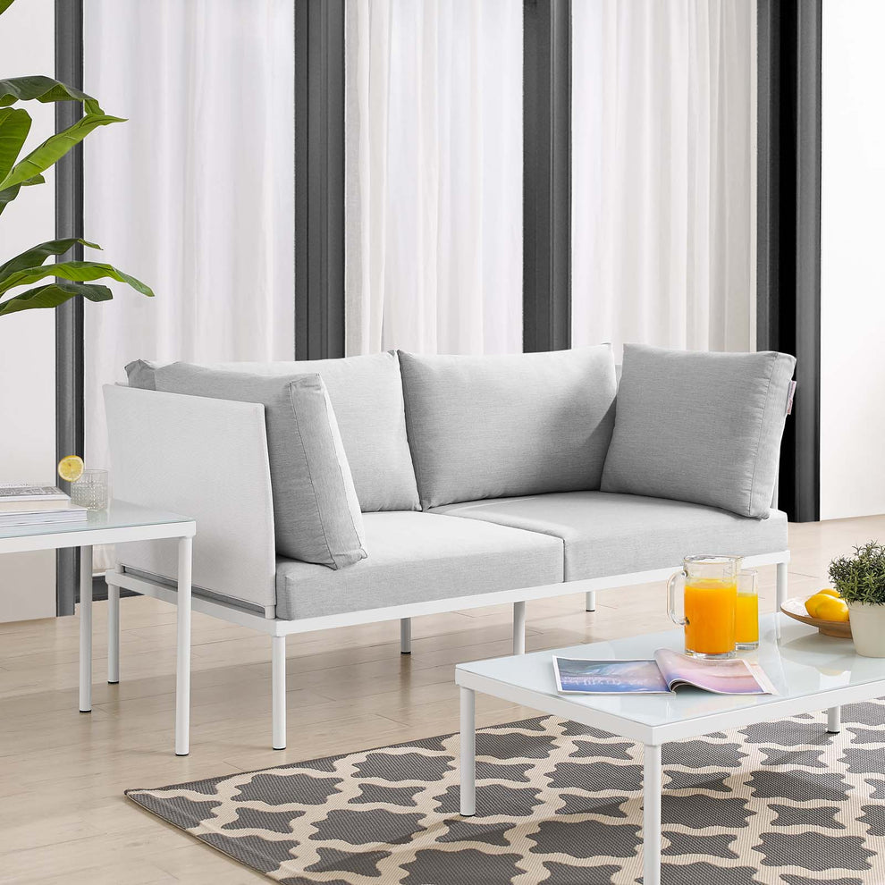 Harmony Sunbrella® Outdoor Patio Aluminum Loveseat By Modway - EEI-4963 | Outdoor Sofas, Loveseats & Sectionals | Modishstore - 1