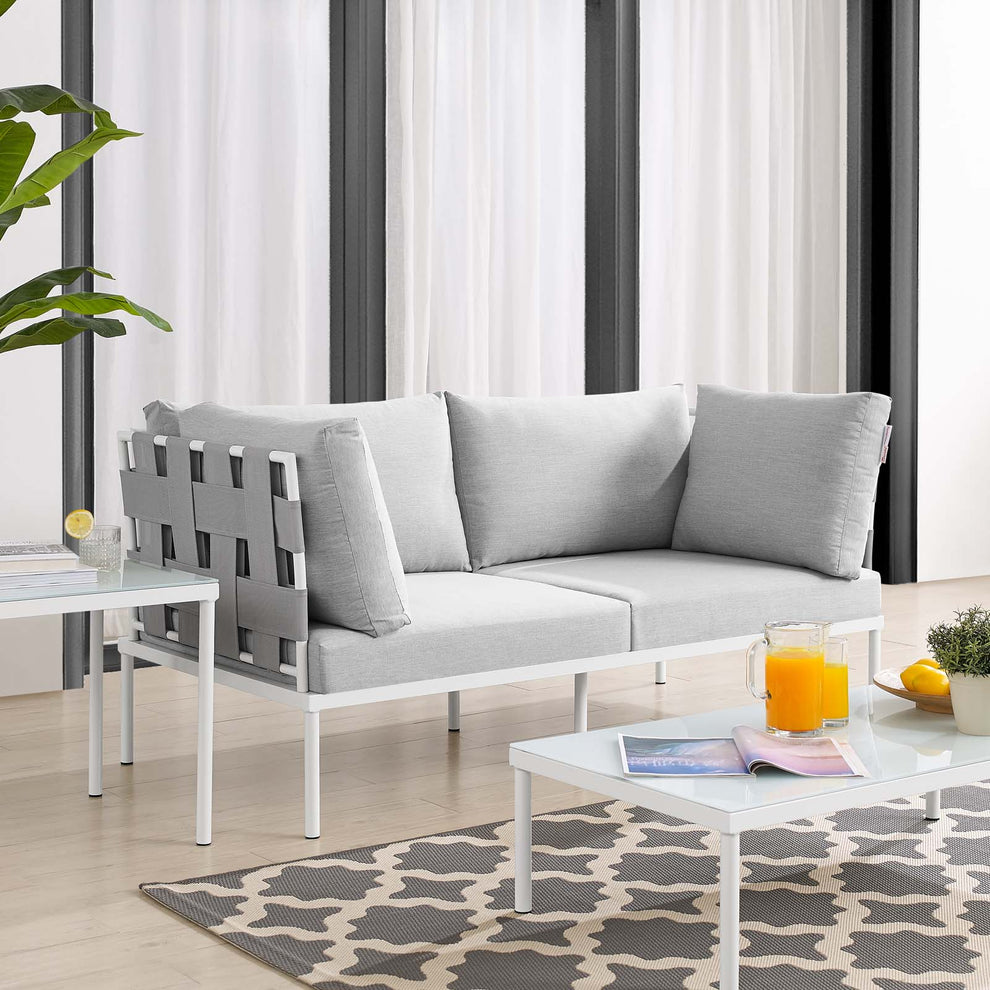 Harmony Sunbrella® Outdoor Patio Aluminum Loveseat By Modway - EEI-4964 | Outdoor Sofas, Loveseats & Sectionals | Modishstore - 1