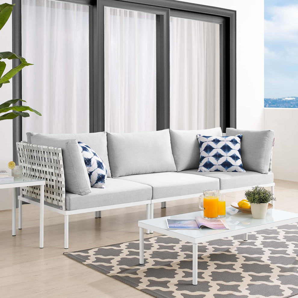 Modway Harmony Sunbrella® Basket Weave Outdoor Patio Aluminum Sofa - EEI-4965 | Outdoor Sofas, Loveseats & Sectionals | Modishstore - 1