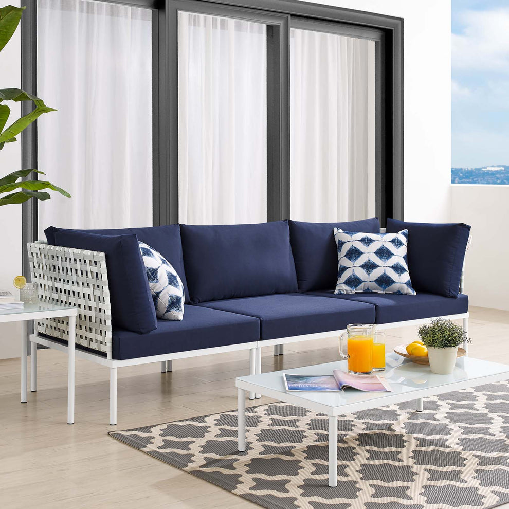 Modway Harmony Sunbrella® Basket Weave Outdoor Patio Aluminum Sofa - EEI-4965 | Outdoor Sofas, Loveseats & Sectionals | Modishstore - 5