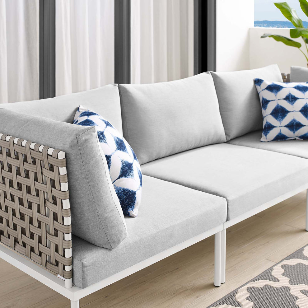 Harmony Sunbrella® Basket Weave Outdoor Patio Aluminum Sofa By Modway - EEI-4966 | Outdoor Sofas, Loveseats & Sectionals | Modishstore - 12