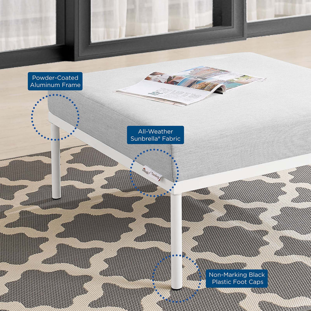 Harmony Sunbrella® Outdoor Patio Aluminum Ottoman By Modway - EEI-4969 | Outdoor Ottomans | Modishstore - 6