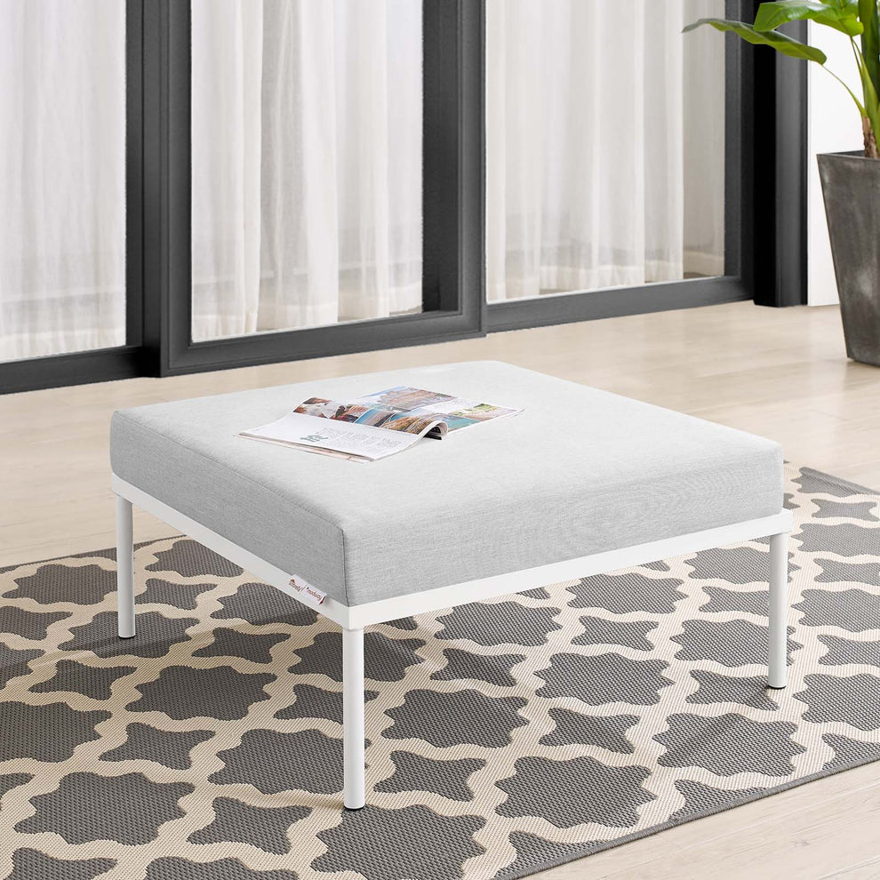 Harmony Sunbrella® Outdoor Patio Aluminum Ottoman By Modway - EEI-4969 | Outdoor Ottomans | Modishstore - 1