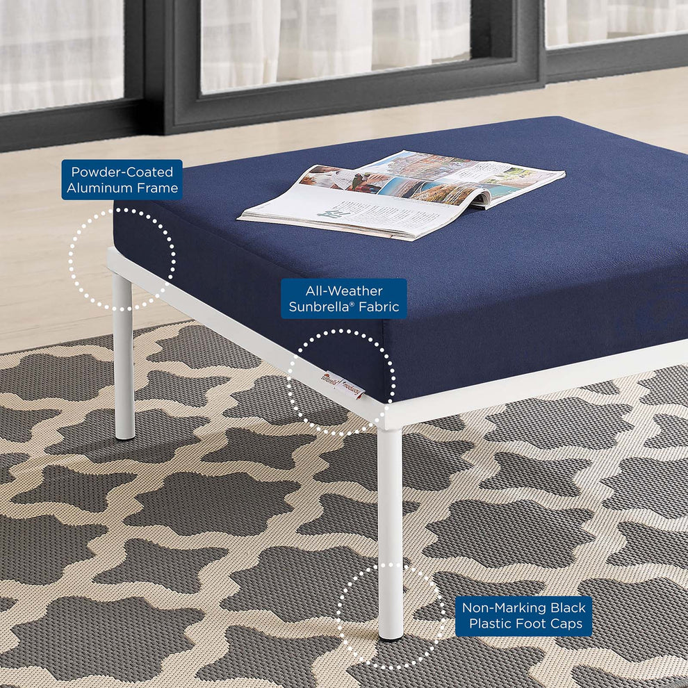 Harmony Sunbrella® Outdoor Patio Aluminum Ottoman By Modway - EEI-4969 | Outdoor Ottomans | Modishstore - 11