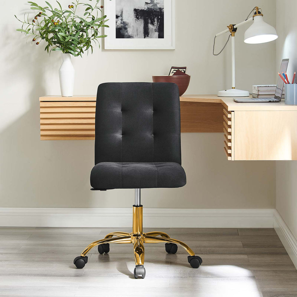 Prim Armless Performance Velvet Office Chair By Modway - EEI-4973 | Office Chairs | Modishstore - 1