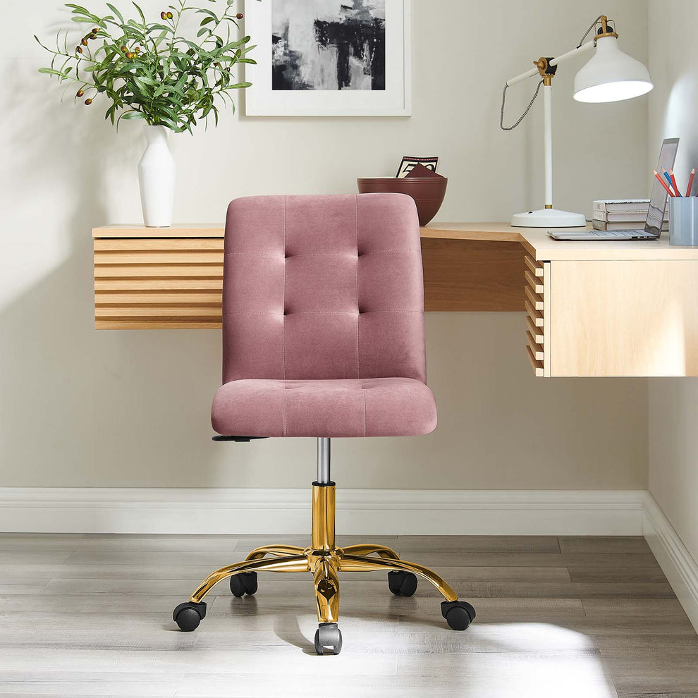 Prim Armless Performance Velvet Office Chair By Modway - EEI-4973 | Office Chairs | Modishstore - 16