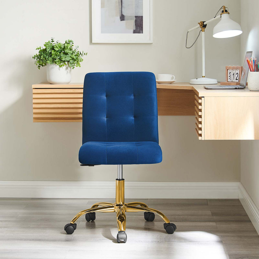 Prim Armless Performance Velvet Office Chair By Modway - EEI-4973 | Office Chairs | Modishstore - 40