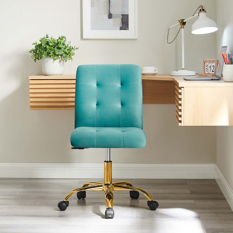 Prim Armless Performance Velvet Office Chair By Modway - EEI-4973 | Office Chairs | Modishstore - 48