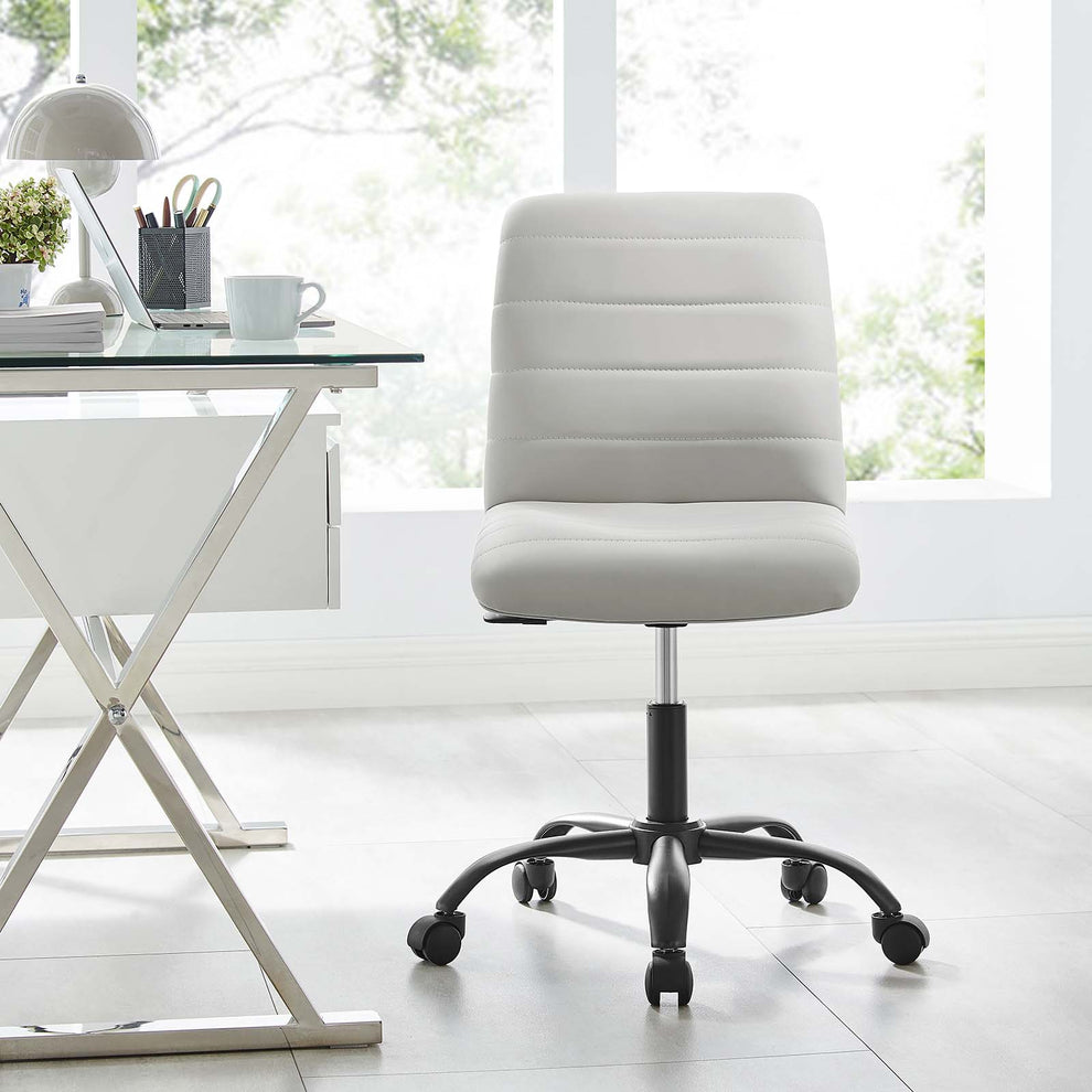 Ripple Armless Vegan Leather Office Chair By Modway - EEI-4974 | Office Chairs | Modishstore - 1