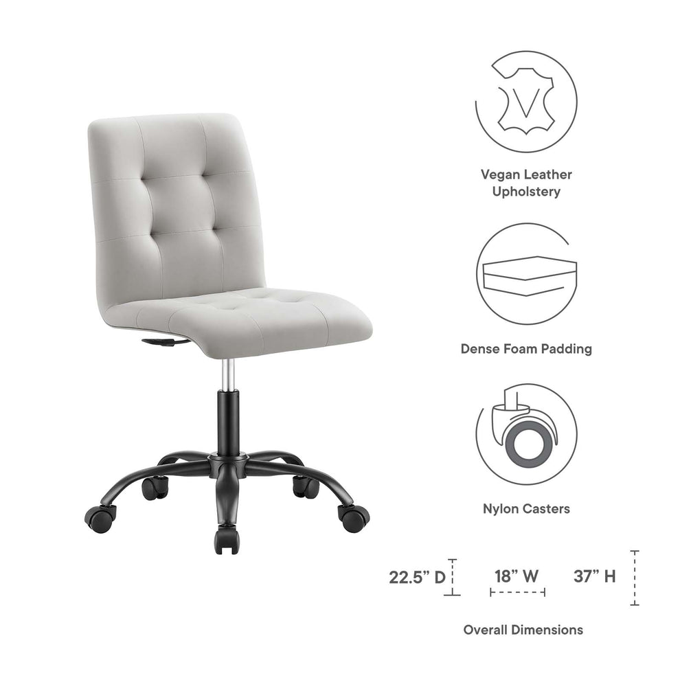 Prim Armless Vegan Leather Office Chair By Modway - EEI-4975 | Office Chairs | Modishstore - 8