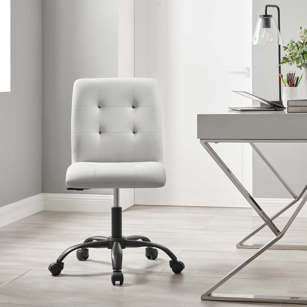 Prim Armless Vegan Leather Office Chair By Modway - EEI-4975 | Office Chairs | Modishstore - 1